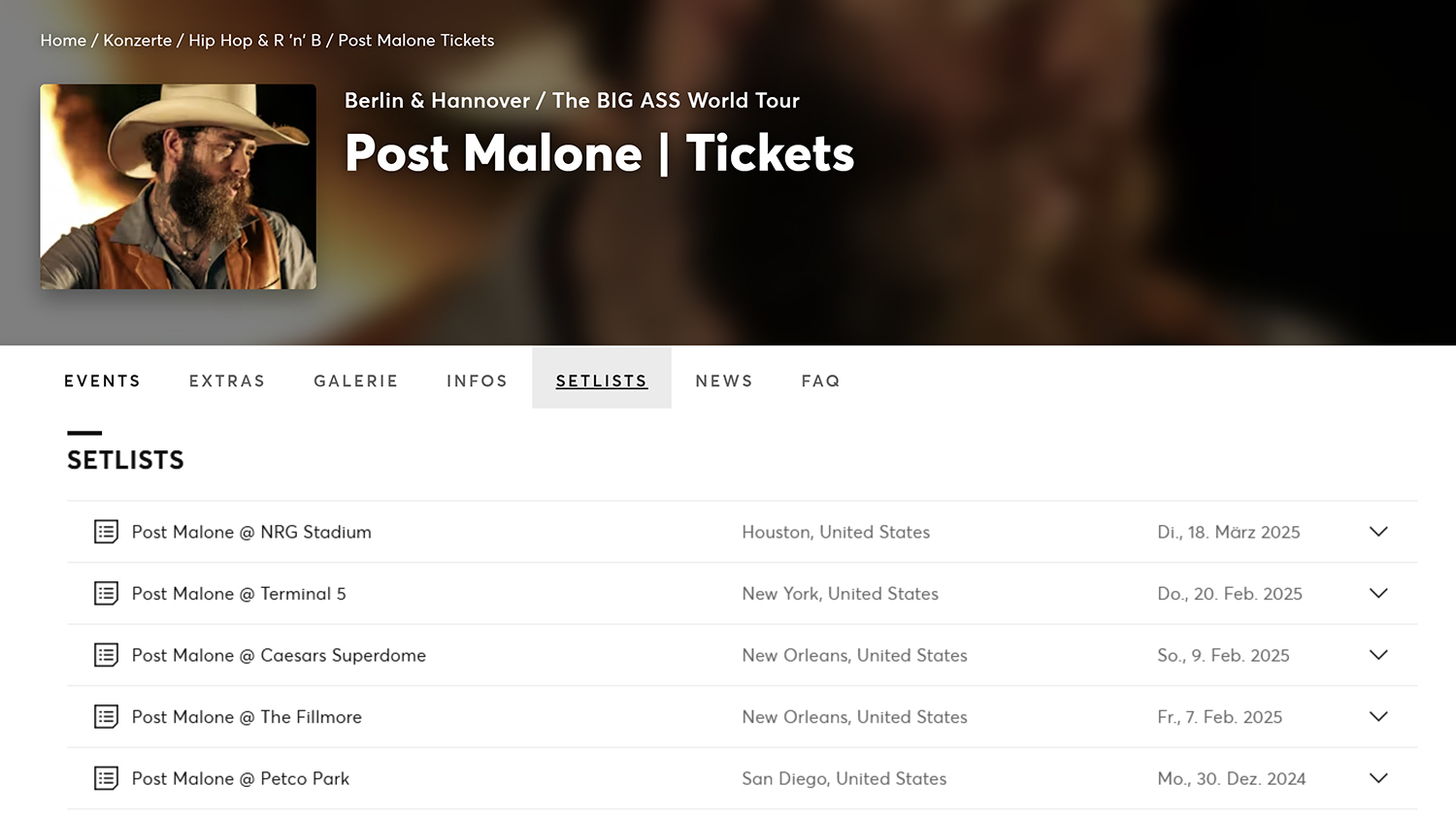 Ticketmaster Setlist FM Integration SEO